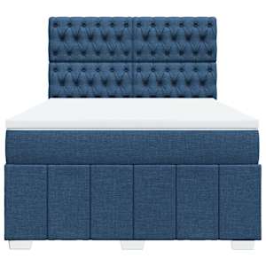 Box spring postel s matrací modrá 140x190 cm textil - obrázek 6