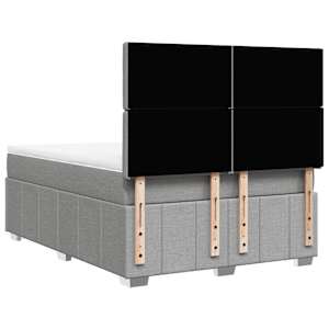 Box spring postel s matrací světle šedá 140 x 190 cm textil - obrázek 8