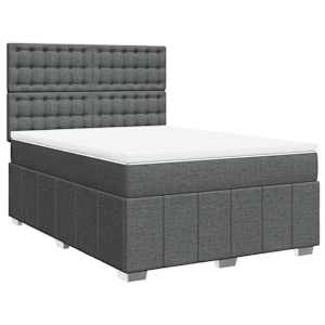 Box spring postel s matrací tmavě šedý 140 x 190 cm textil - obrázek 3