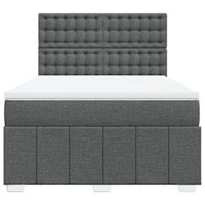 Box spring postel s matrací tmavě šedý 140 x 190 cm textil - obrázek 6