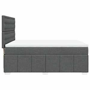 Box spring postel s matrací tmavě šedý 140 x 190 cm textil - obrázek 7