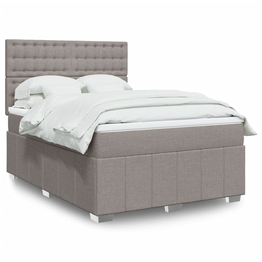 Boxspringbett mit Matratze Taupe 140×190 cm Stoff