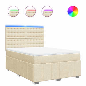 Box spring postel s matrací krémová 140x190 cm textil - obrázek 2