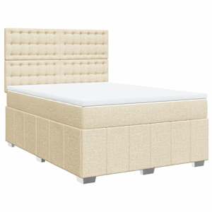 Box spring postel s matrací krémová 140x190 cm textil - obrázek 3