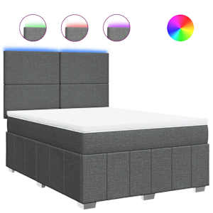 Box spring postel s matrací tmavě šedá 140x200 cm textil - obrázek 2