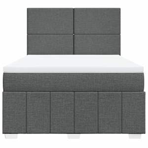 Box spring postel s matrací tmavě šedá 140x200 cm textil - obrázek 6