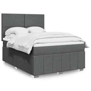 Box spring postel s matrací tmavě šedá 140x200 cm textil