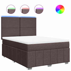 Box spring postel s matrací tmavě hnědá 140x200 cm textil - obrázek 2