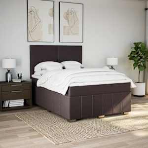 Box spring postel s matrací tmavě hnědá 140x200 cm textil - obrázek 5