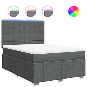 Box spring postel s matrací tmavě šedá 140x200 cm textil - obrázek 2