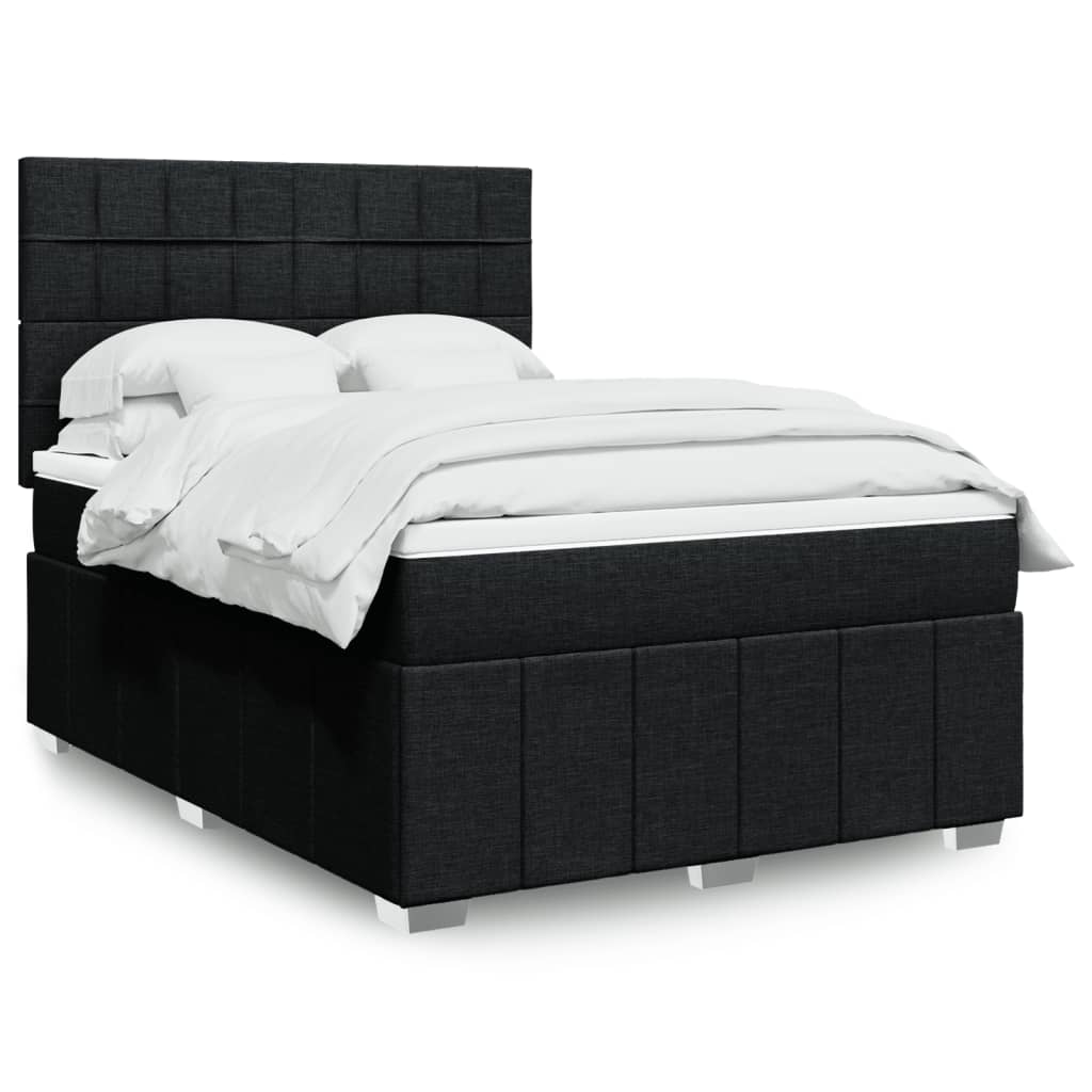 Boxspringbett mit Matratze Schwarz 140×200 cm Stoff