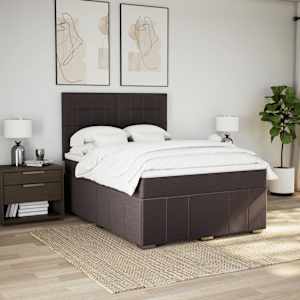 Box spring postel s matrací tmavě hnědá 140x200 cm textil - obrázek 5