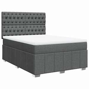 Box spring postel s matrací tmavě šedá 140x200 cm textil - obrázek 3