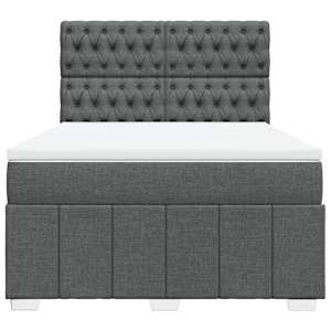 Box spring postel s matrací tmavě šedá 140x200 cm textil - obrázek 6