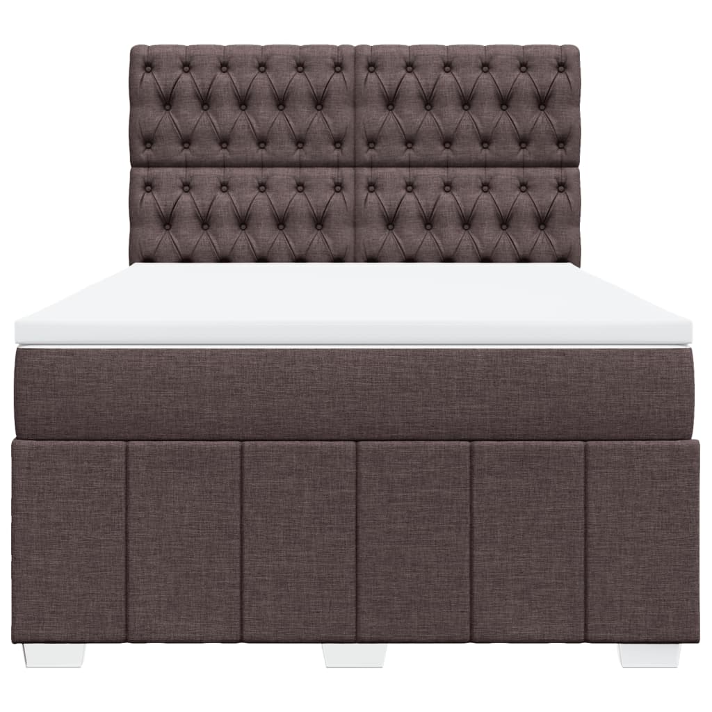 Box spring postel s matrací tmavě hnědá 140x200 cm textil - obrázek 6