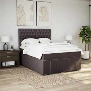 Box spring postel s matrací tmavě hnědá 140x200 cm textil - obrázek 5