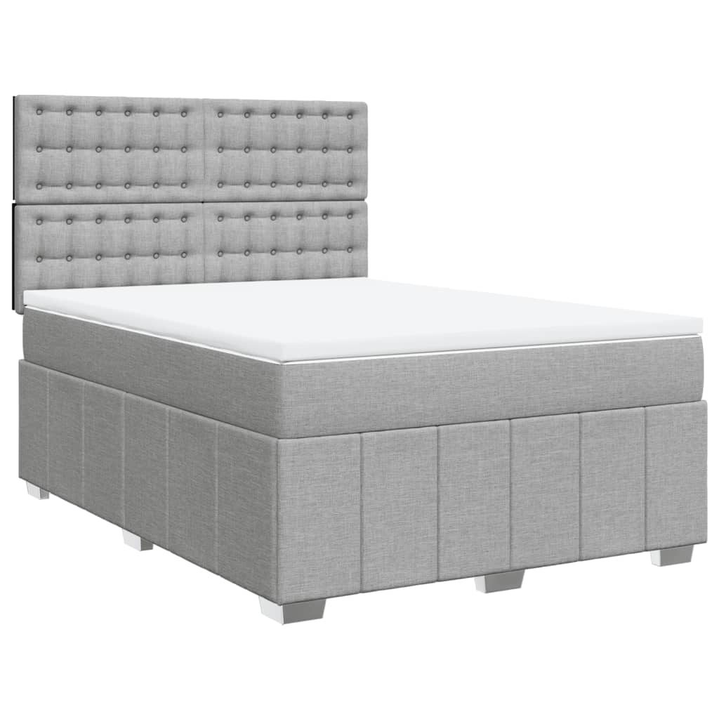 Thumbnail - vidaXL Boxspringbett mit Matratze Hellgrau 140x200 cm Stoff
