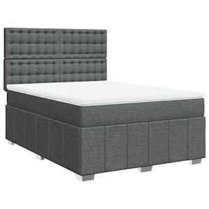 Box spring postel s matrací tmavě šedá 140x200 cm textil - obrázek 3