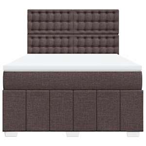 Box spring postel s matrací tmavě hnědá 140x200 cm textil - obrázek 6