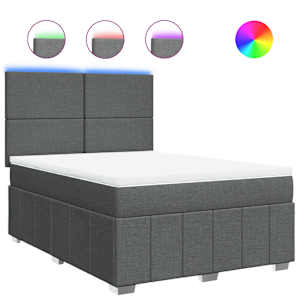 Box spring postel s matrací tmavě šedá 160x200 cm textil - obrázek 2
