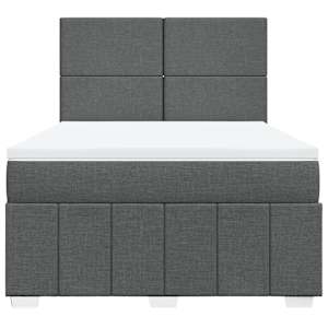 Box spring postel s matrací tmavě šedá 160x200 cm textil - obrázek 6