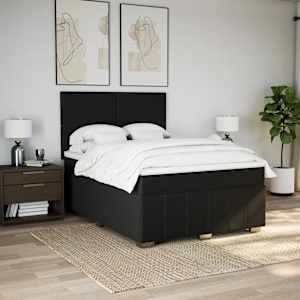 Box spring postel s matrací černá 160x200 cm textil - obrázek 5