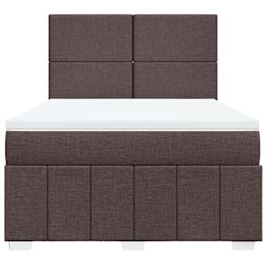 Box spring postel s matrací tmavě hnědá 160x200 cm textil - obrázek 6