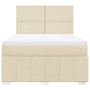 Box spring postel s matrací krémová 160x200 cm textil - obrázek 6