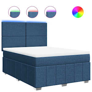Box spring postel s matrací modrá 160x200 cm textil - obrázek 2
