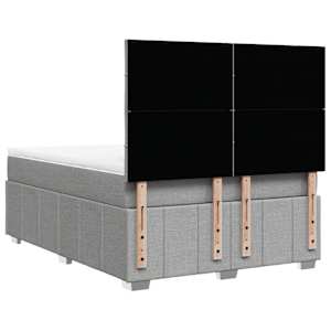 Box spring postel s matrací světle šedá 160 x 200 cm textil - obrázek 8