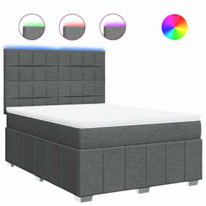 Box spring postel s matrací tmavě šedá 160x200 cm textil - obrázek 2