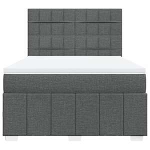 Box spring postel s matrací tmavě šedá 160x200 cm textil - obrázek 6