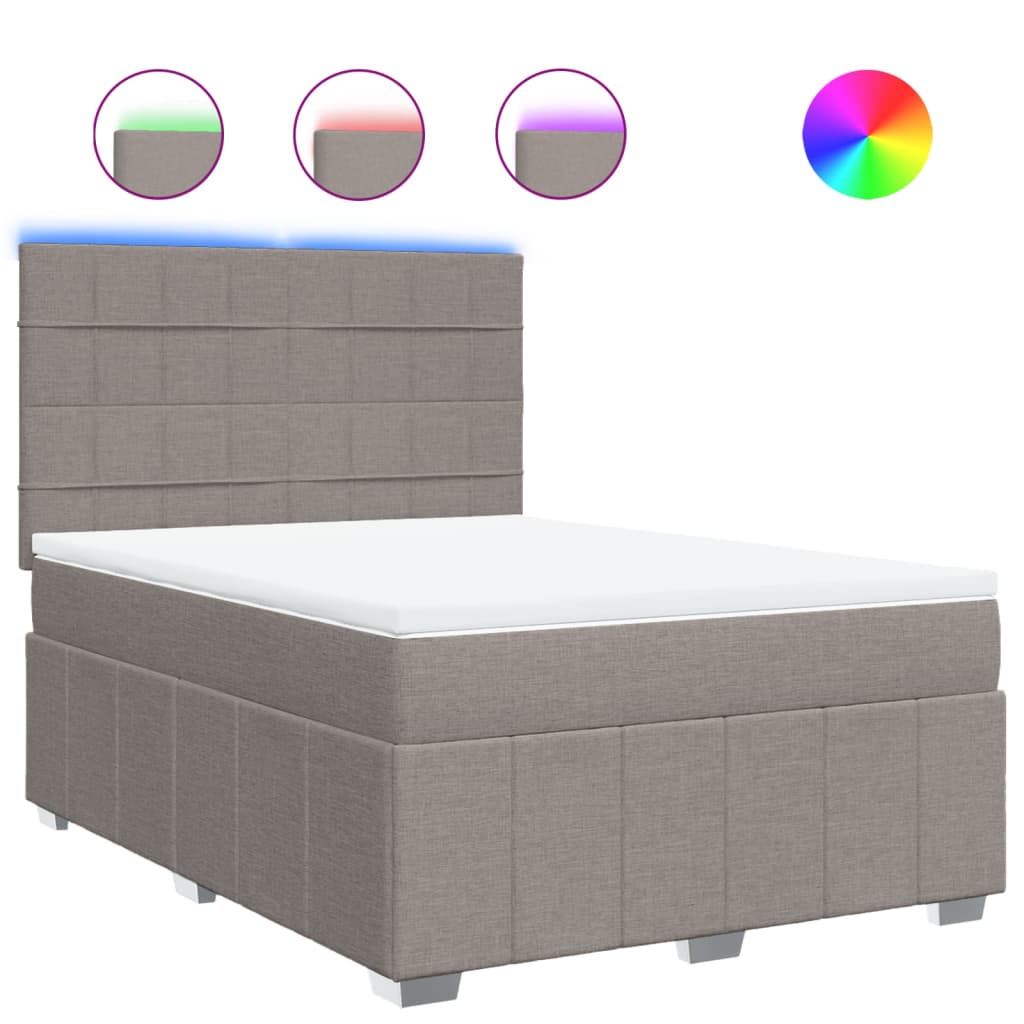 vidaXL Box spring postel s matrací taupe 160x200 cm textil