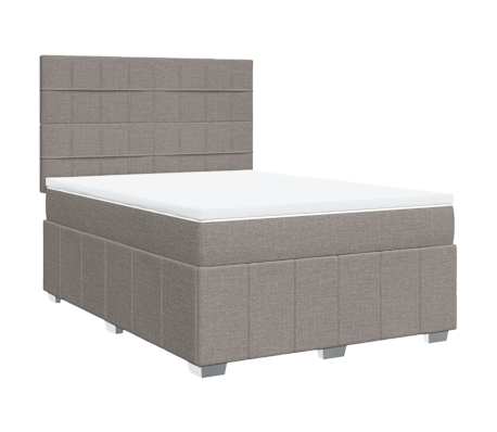 vidaXL Sommier &agrave; lattes de lit avec matelas Taupe 160x200 cm Tissu