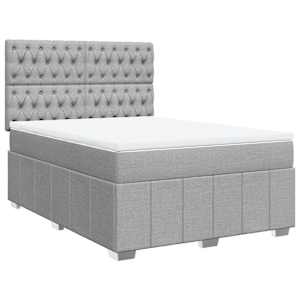 Box spring postel s matrací světle šedá 160 x 200 cm textil - obrázek 3
