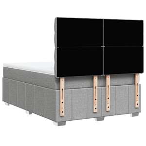 Box spring postel s matrací světle šedá 160 x 200 cm textil - obrázek 8