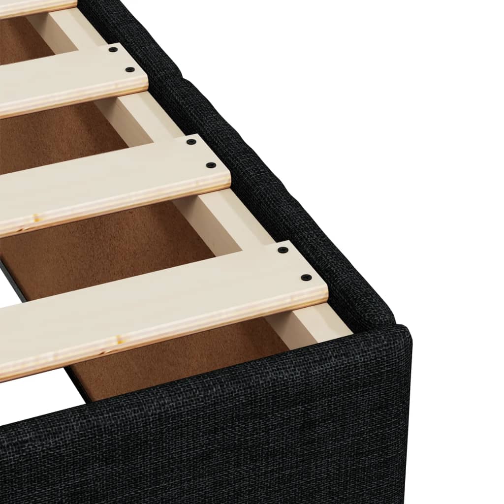 Box spring postelja z vzmetnico črna 160x200 cm blago - slika 13