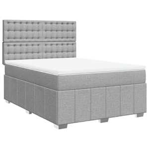 Box spring postel s matrací světle šedá 160 x 200 cm textil - obrázek 3