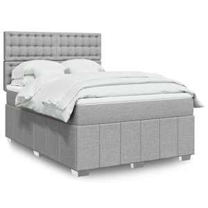 Box spring postel s matrací světle šedá 160 x 200 cm textil - obrázek 1