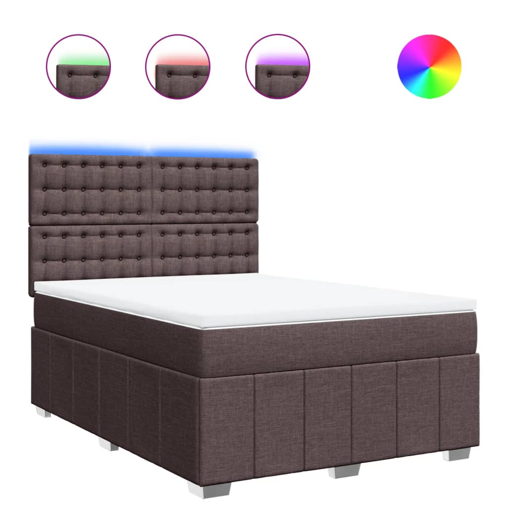 vidaXL Box spring postel s matrací tmavě hnědá 160x200 cm textil