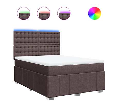 vidaXL Sommier &agrave; lattes de lit avec matelas Marron fonc&eacute; 160x200 cm