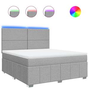Box spring postel s matrací světle šedá 180 x 200 cm textil - obrázek 2