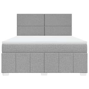 Box spring postel s matrací světle šedá 180 x 200 cm textil - obrázek 6
