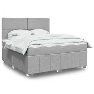 Box spring postel s matrací světle šedá 180 x 200 cm textil - obrázek 1