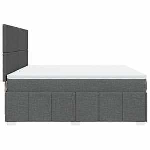 Box spring postel s matrací tmavě šedá 180x200 cm textil - obrázek 7