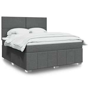 Box spring postel s matrací tmavě šedá 180x200 cm textil - obrázek 1