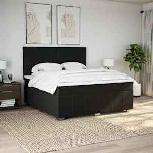 Box spring postel s matrací černá 180x200 cm textil - obrázek 5