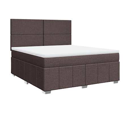 vidaXL Boxspringbett mit Matratze Dunkelbraun 180x200 cm Stoff
