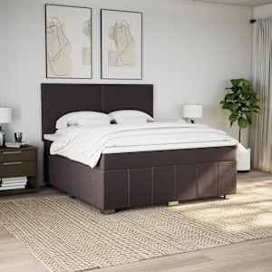 Box spring postel s matrací tmavě hnědá 180x200 cm textil - obrázek 5