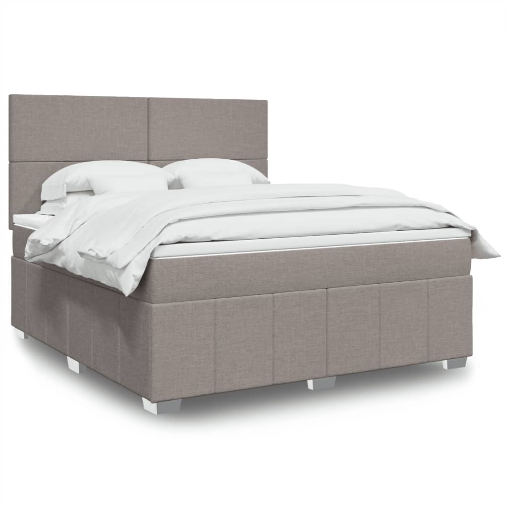 Boxspringbett mit Matratze Taupe 180×200 cm Stoff